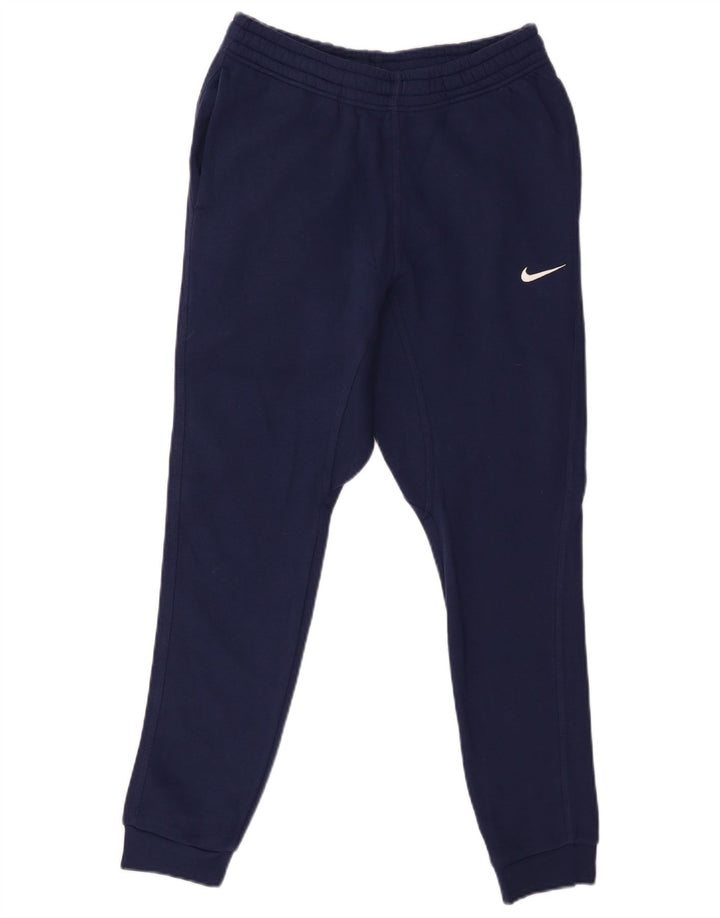 NIKE Mens Tracksuit Trousers Joggers Small  Navy Blue Cotton