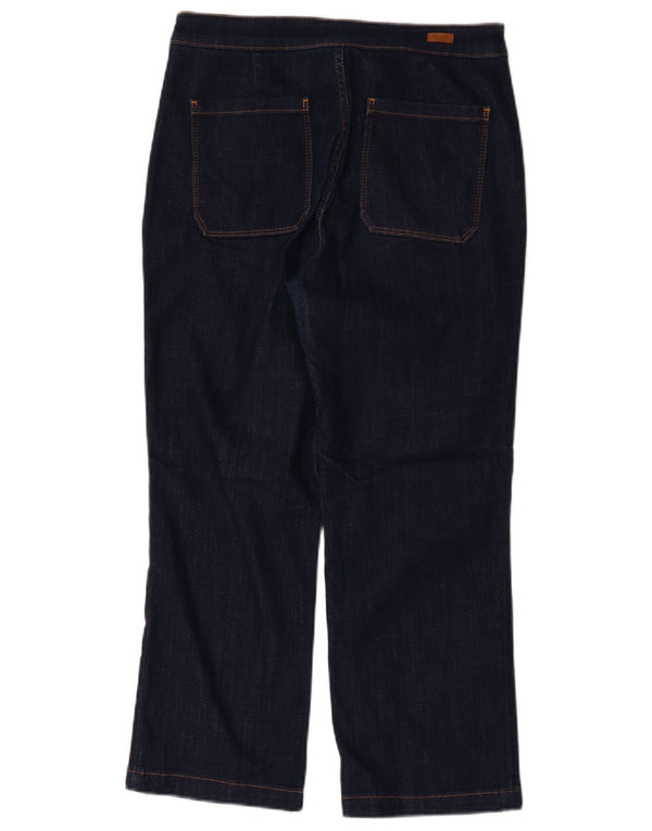 Massimo Dutti Damen-Cropped-Jeans EU 40 Medium W30 L25 Marineblaue Baumwolle