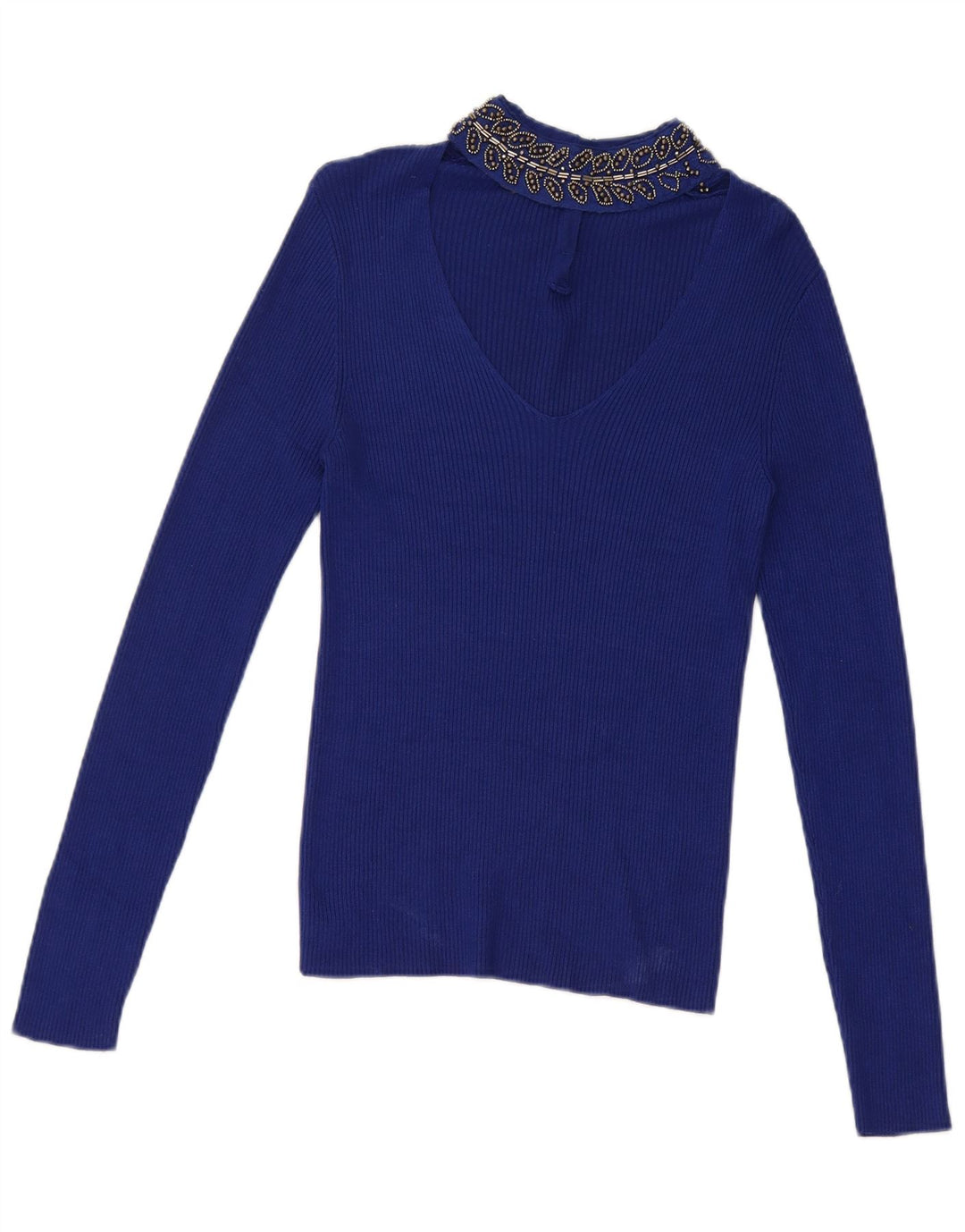 Oasis Damen Crop Top UK 8 Small Blaue Viskose