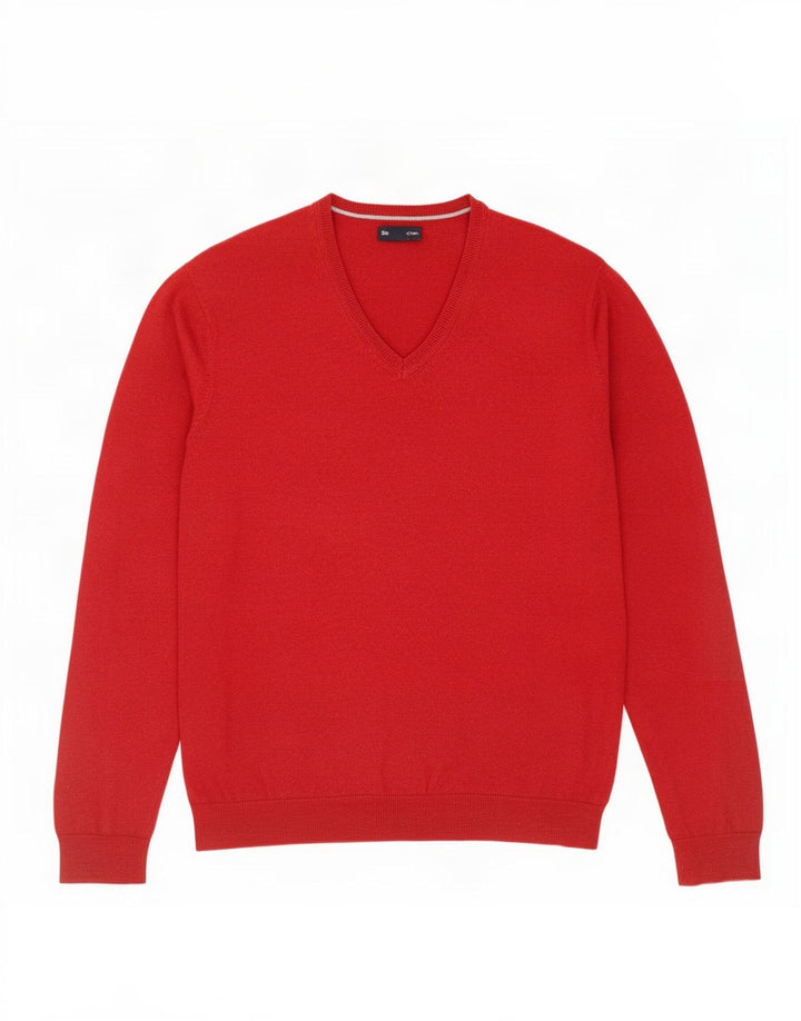 Gap Herren-Pullover mit V-Ausschnitt, XL, rote Baumwolle