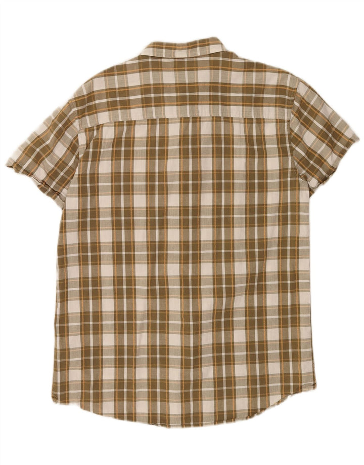 Wrangler Herren-Hemd, kurzärmelig, normale Passform, groß, braun kariert, Baumwolle