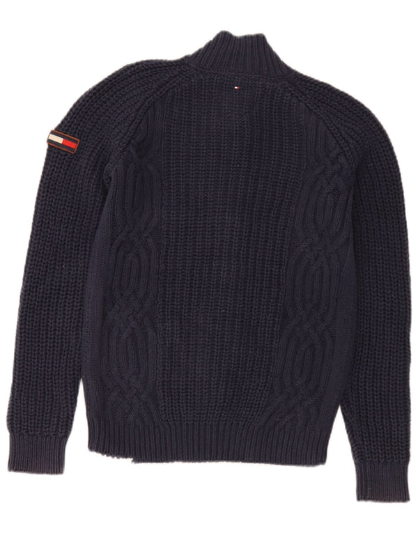 Tommy Hilfiger Jungen-Cardigan-Pullover, 13–14 Jahre, marineblaue Baumwolle
