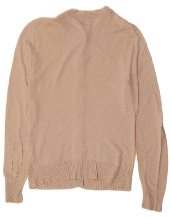 Massimo Dutti Damen Strickjacke UK 12 Mittelbeige Seide