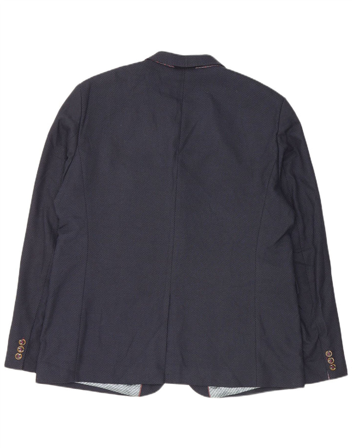 Ted Baker Herren-Blazer mit 2 Knöpfen, Größe 7 3XL, marineblaues Polyester