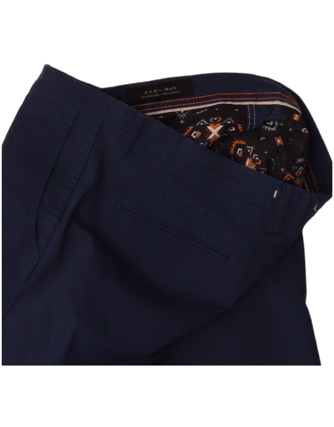 Zara Herren Chinoshorts EU 40 Medium W31 Marineblaue Baumwolle