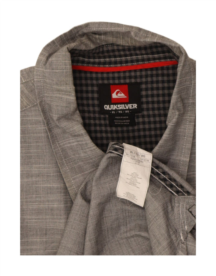 Quiksilver Herrenhemd XL grau gestreift aus Baumwolle