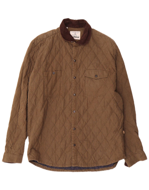 Barbour Herren Steppjacke UK 40 Large Khaki Baumwolle