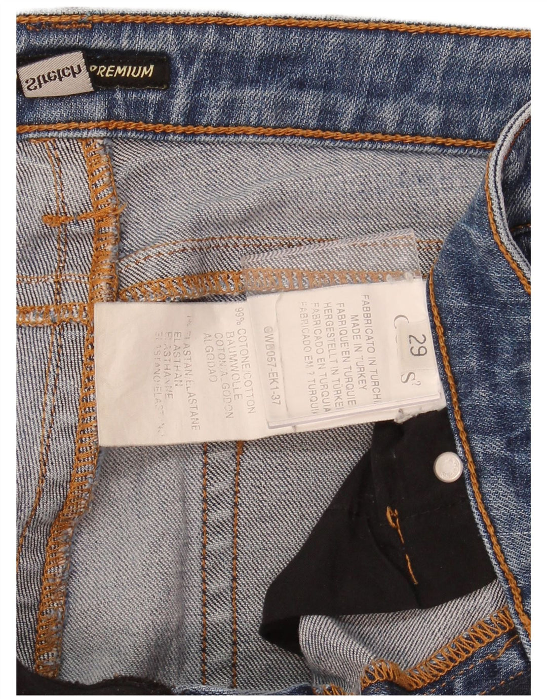 GUESS Damen Straight Jeans W29 L30 Blaue Baumwolle