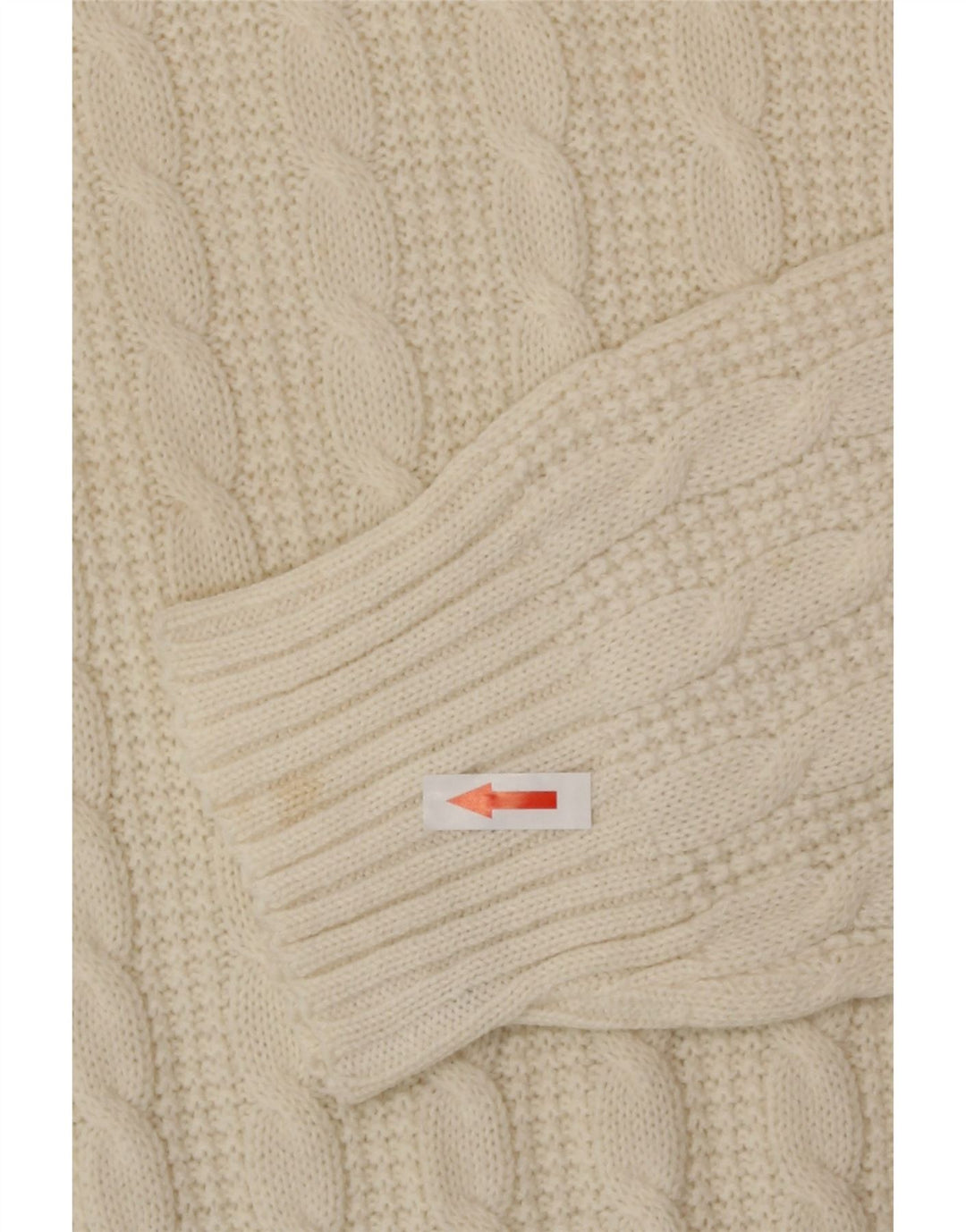 Vintage Herren Pullover mit Rundhalsausschnitt Medium Off White