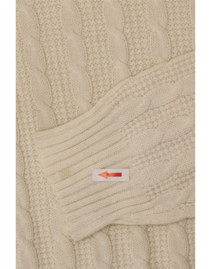 Vintage Herren Pullover mit Rundhalsausschnitt Medium Off White