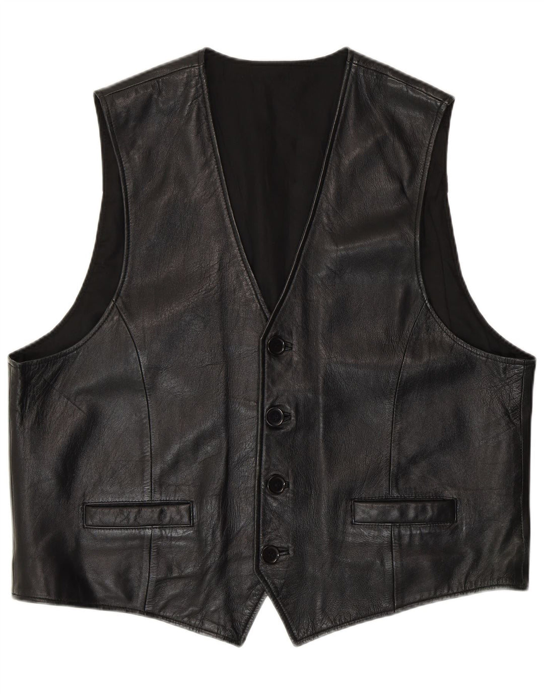 C&A Herren Lederweste XL Schwarzes Leder