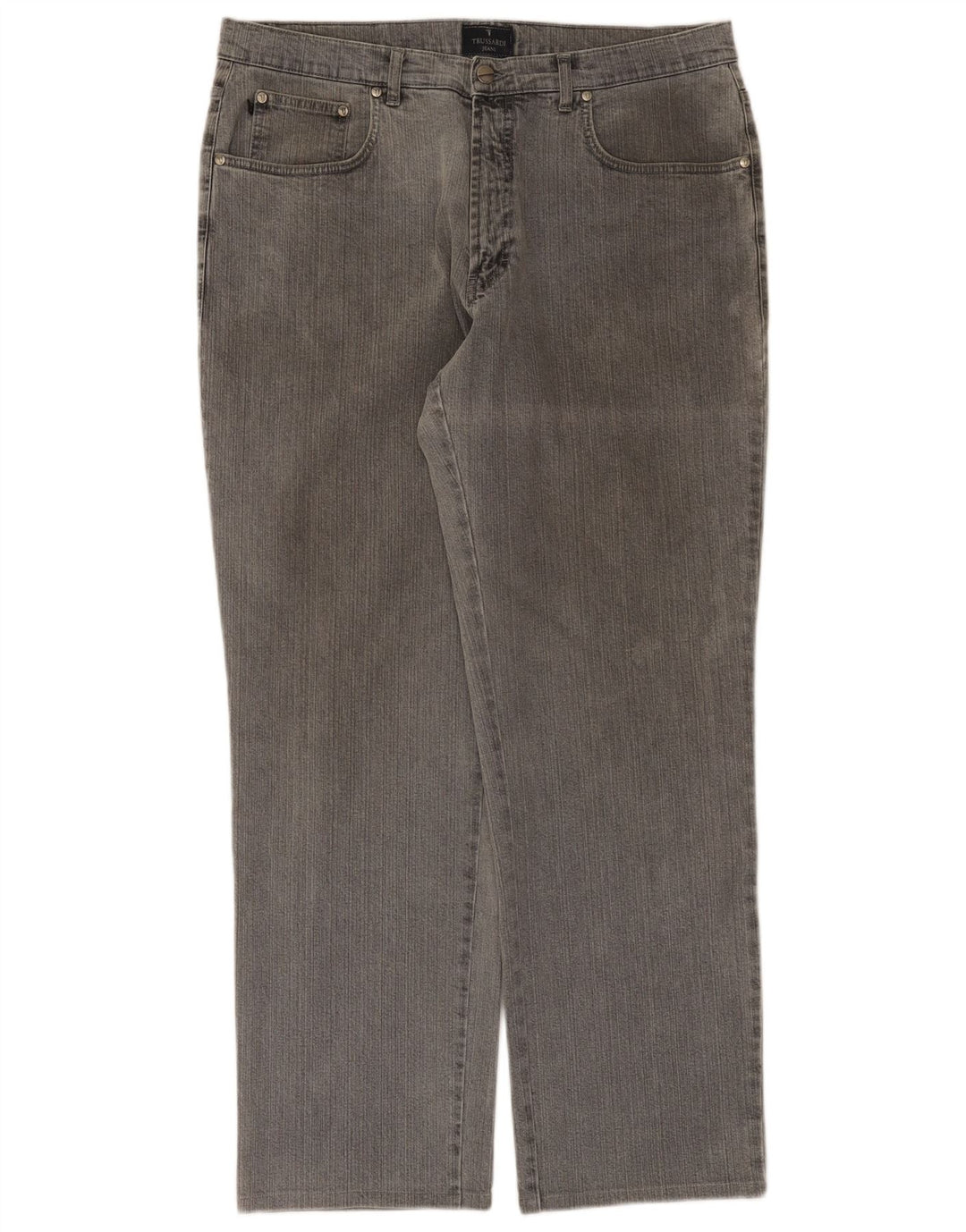 Trussardi Herren Straight Jeans W36 L31 Graue Baumwolle