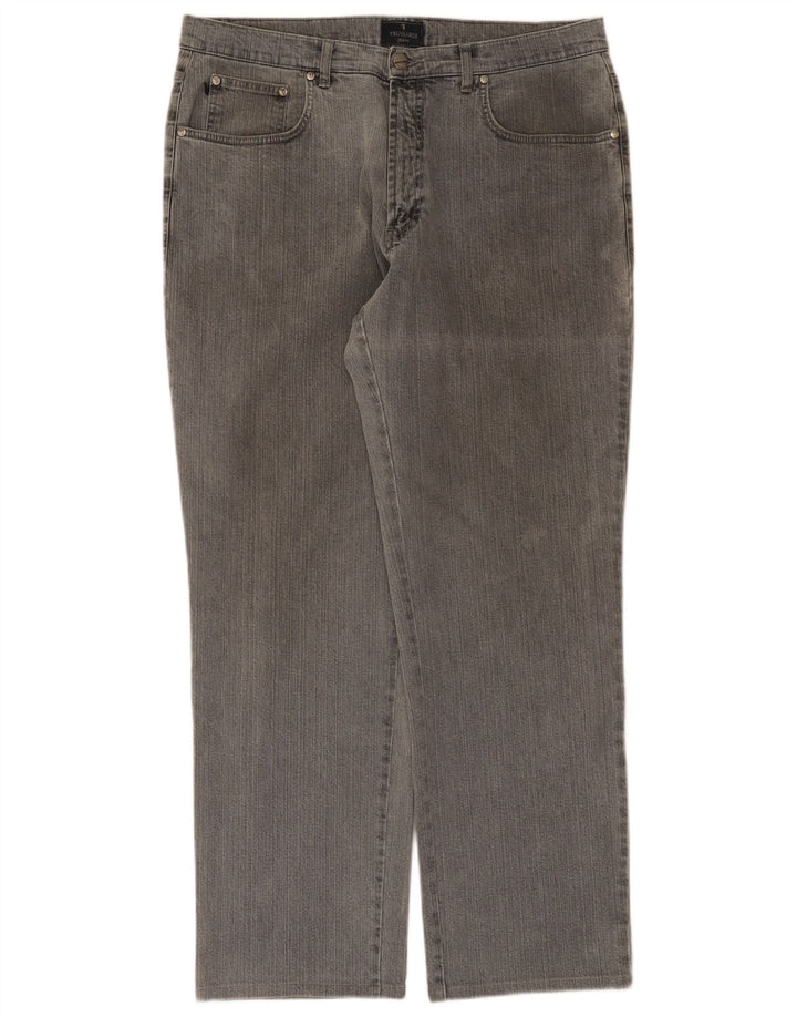 Trussardi Herren Straight Jeans W36 L31 Graue Baumwolle
