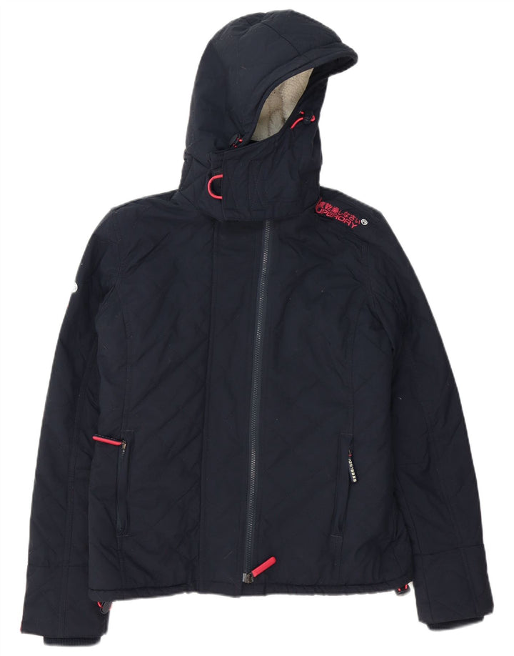 Superdry Damen-Windbreakerjacke mit Kapuze, UK 14, mittleres Marineblau