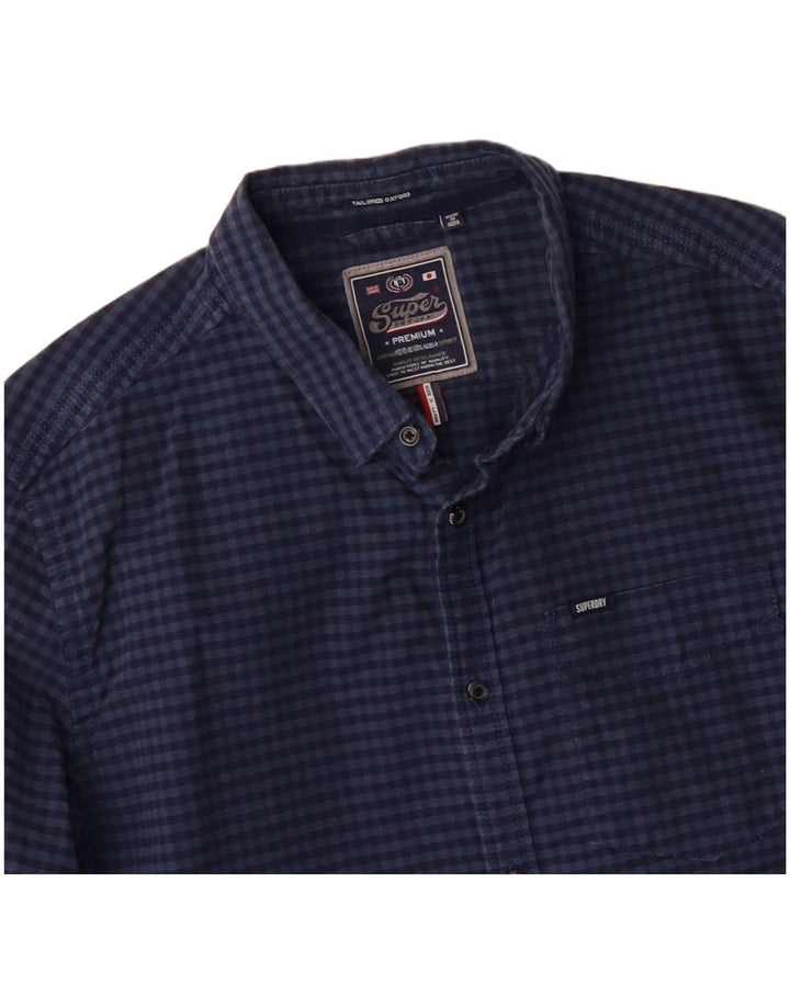 SUPERDRY Herrenhemd XL Marineblau Gingham