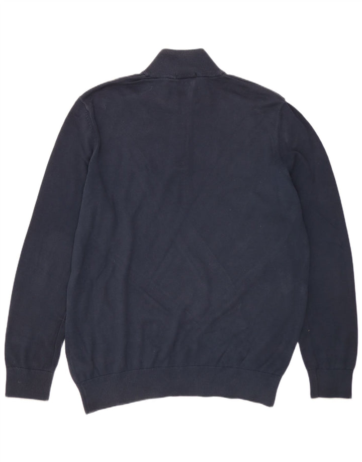 TIMBERLAND Herren-Pullover mit Reißverschluss am Hals, groß, marineblaue Baumwolle