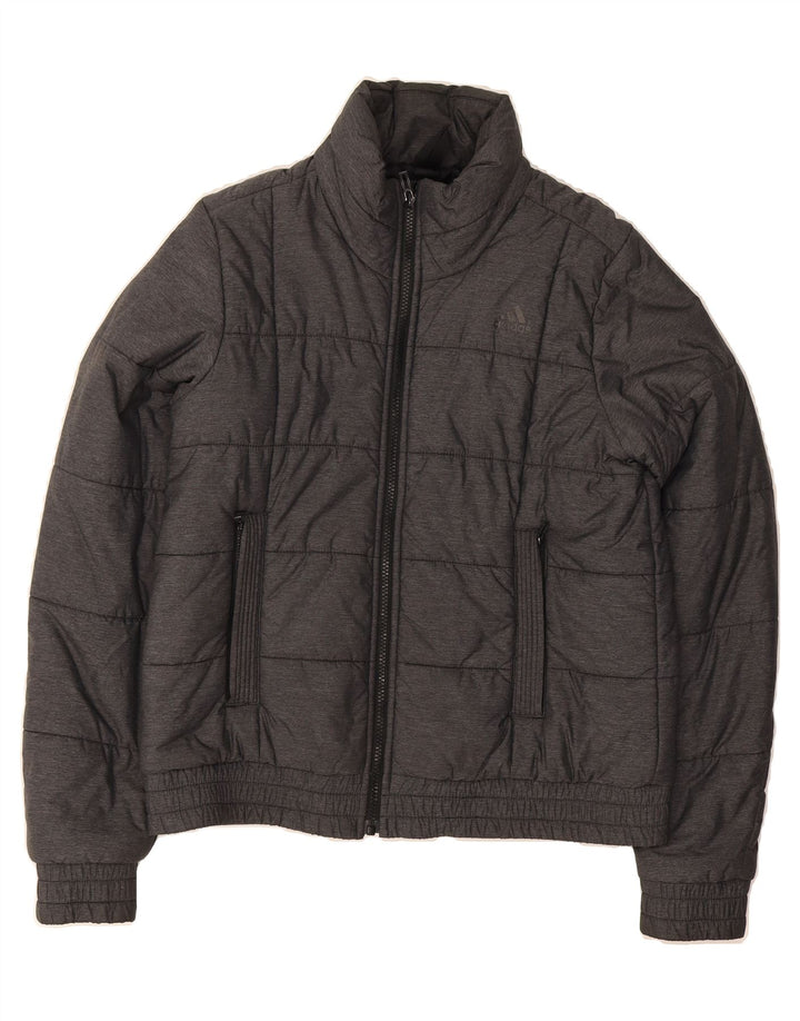 ADIDAS Womens Padded Jacket UK 12/14 Medium Grey Nylon Vintage Adidas and Second-Hand Adidas from Messina Hembry 