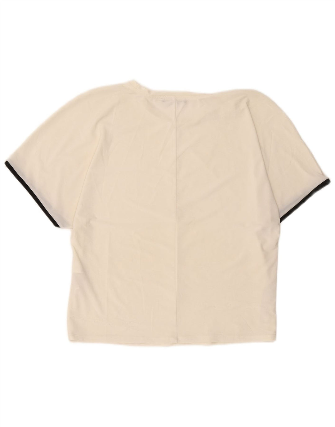 Zara Damen T-Shirt Top UK 14 Medium Off White Polyester