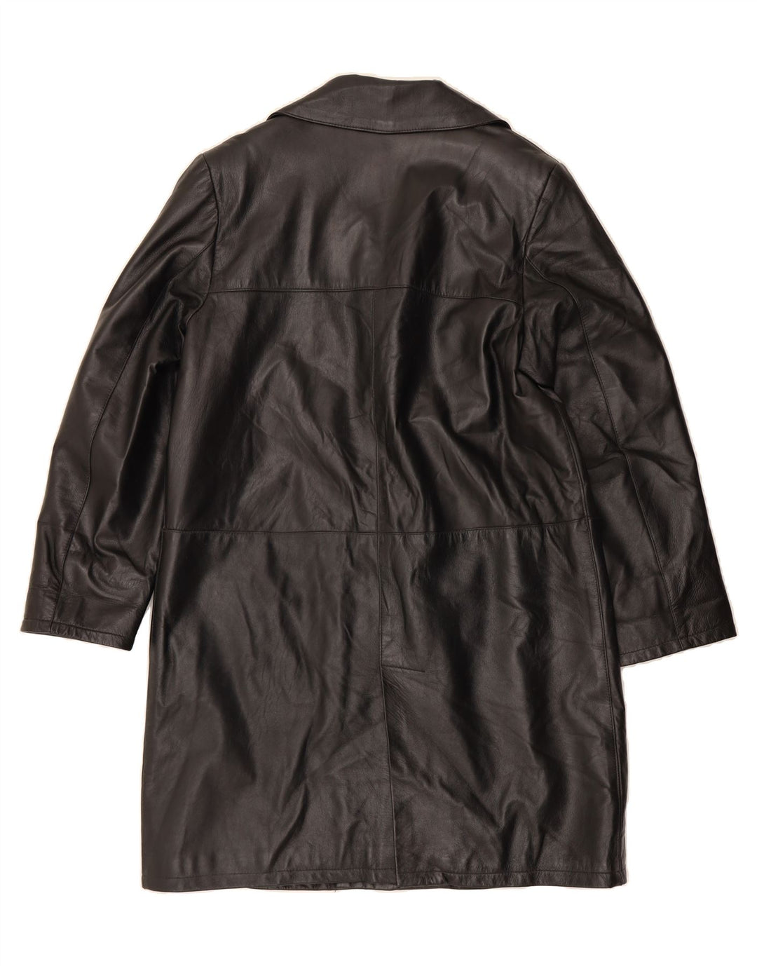 VINTAGE Womens Leather Coat IT 46 Large Black Leather Vintage Vintage and Second-Hand Vintage from Messina Hembry 