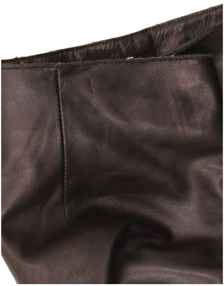 Gian Mori Damen Gerade Lederhose W30 L30 Braunes Leder