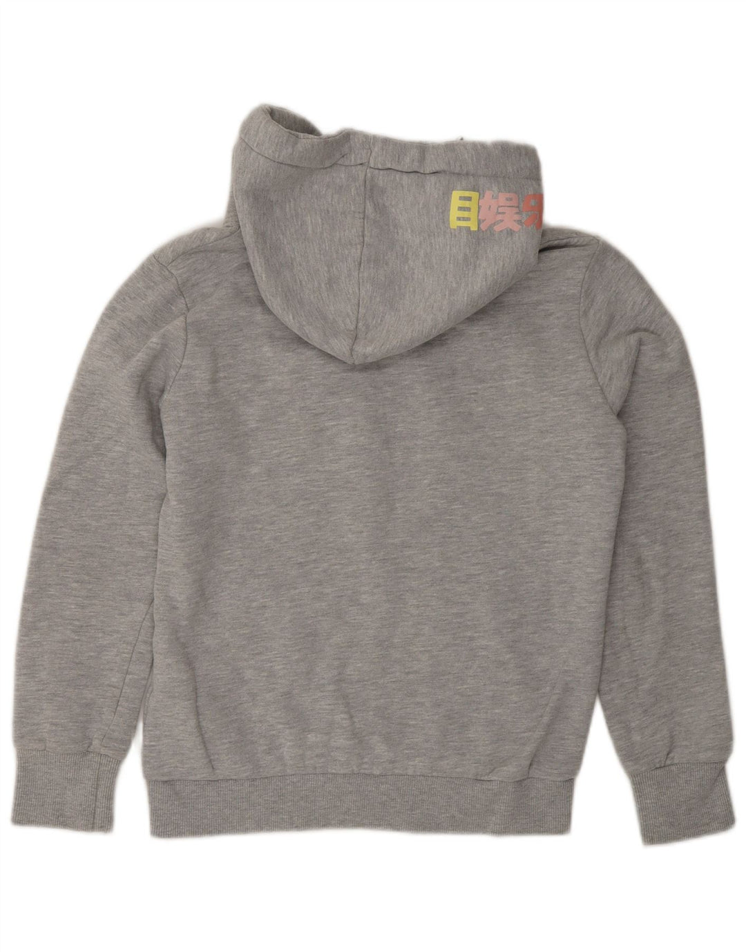 SUPERDRY Damen-Kapuzenpullover mit Grafik, UK 10, Größe S, Grau, Baumwolle