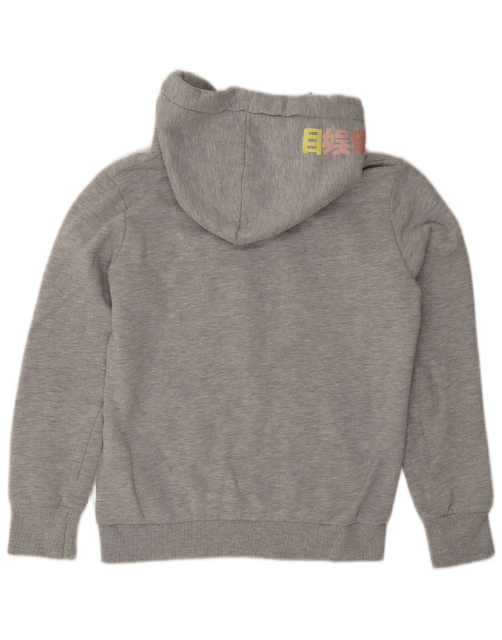 SUPERDRY Damen-Kapuzenpullover mit Grafik, UK 10, Größe S, Grau, Baumwolle
