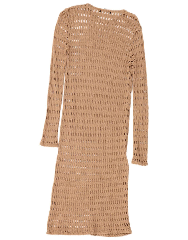 Zara Häkel-Strandkleid für Damen, UK 12, mittelbeige