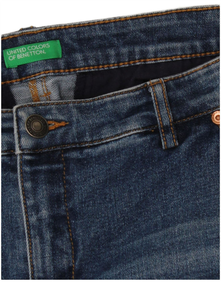 BENETTON Damen Jeansrock W30 Mittelblau