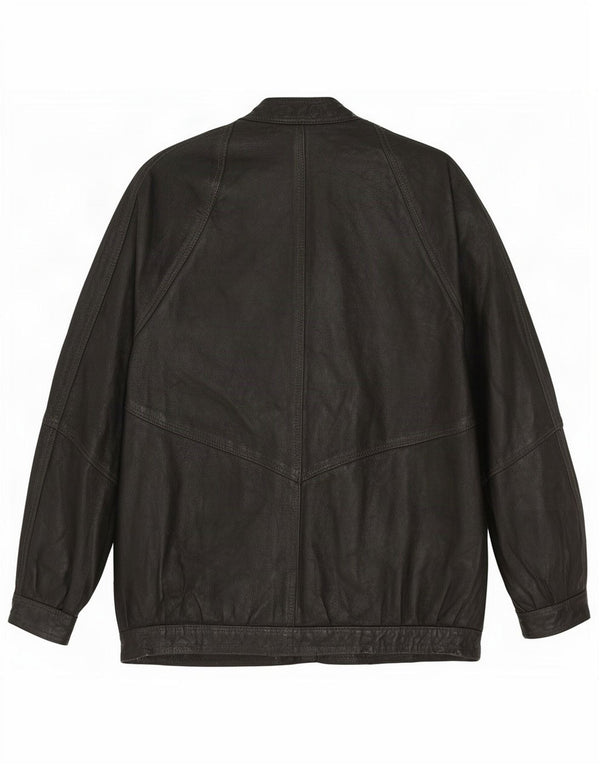 Vintage Damen Lederjacke UK 14 Large Schwarz