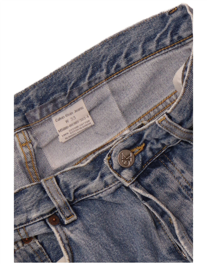 Calvin Klein Damen-Jeans mit hoher Taille, W33, L29, blaue Baumwolle