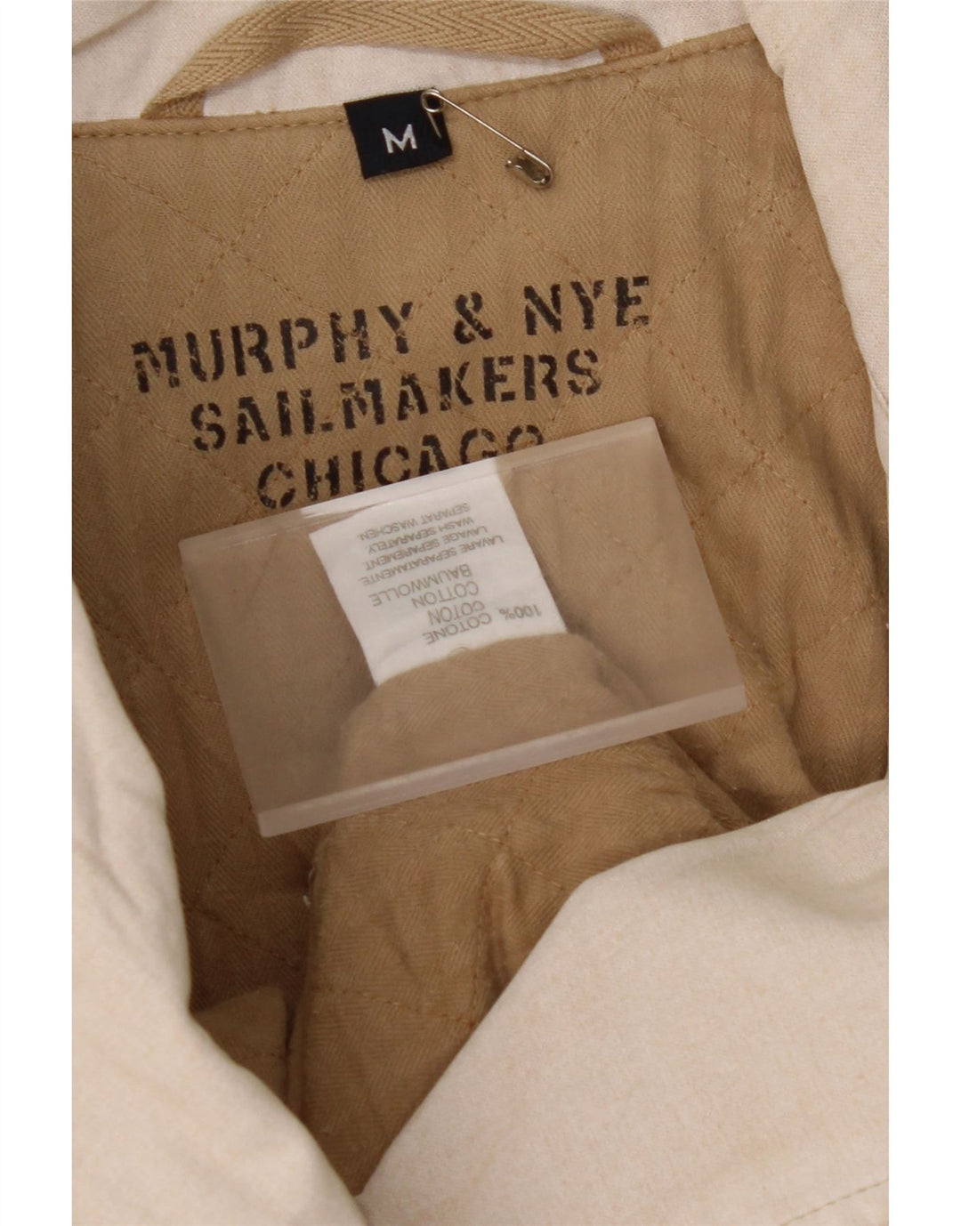 MURPHY & NYE Zweireihiger Damenmantel UK 14 Mittelbeige Baumwolle