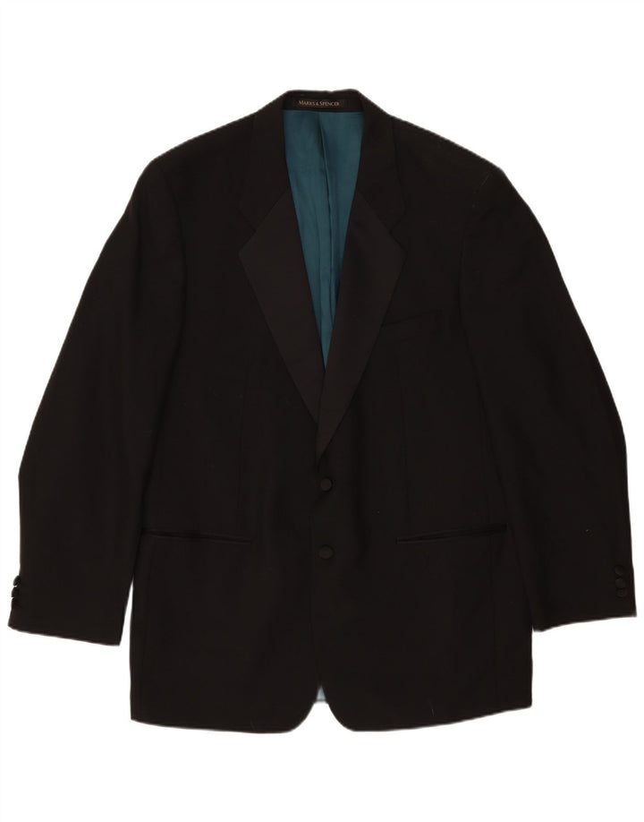 Marks & Spencer Herren St. Michael 2-Knopf-Blazerjacke UK 44 XL Schwarz