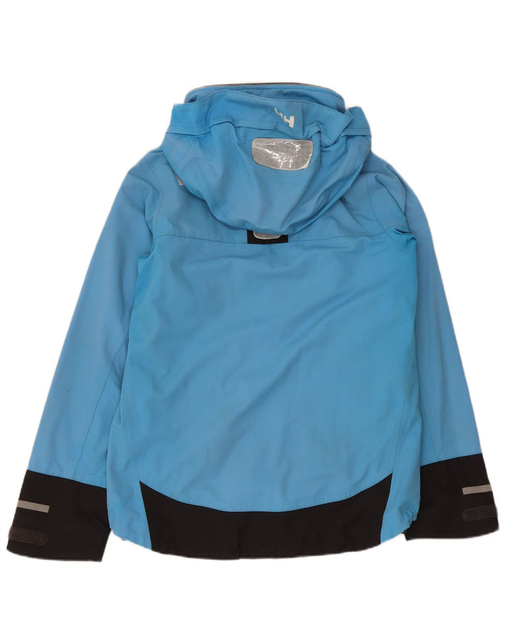 HELLY HANSEN Mens Graphic Hooded Ski Jacket Small Blue Colourblock