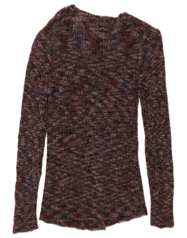 Vintage Damen Cardigan Pullover UK 6 XS Bunt gefleckt