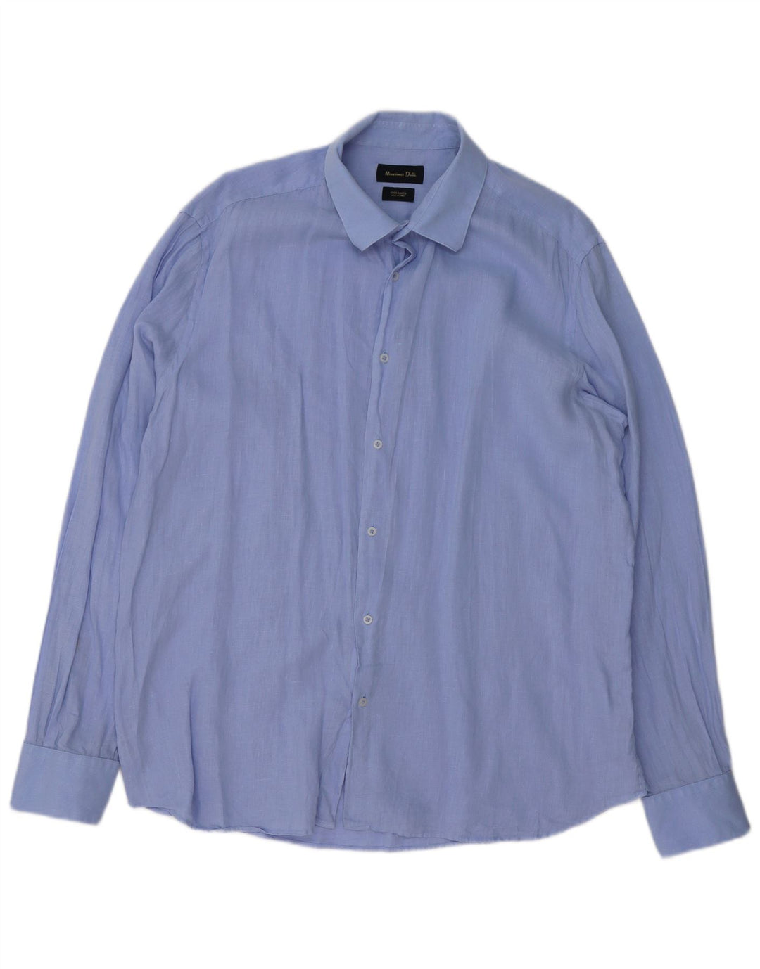MASSIMO DUTTI Herrenhemd 2XL Blaues Leinen