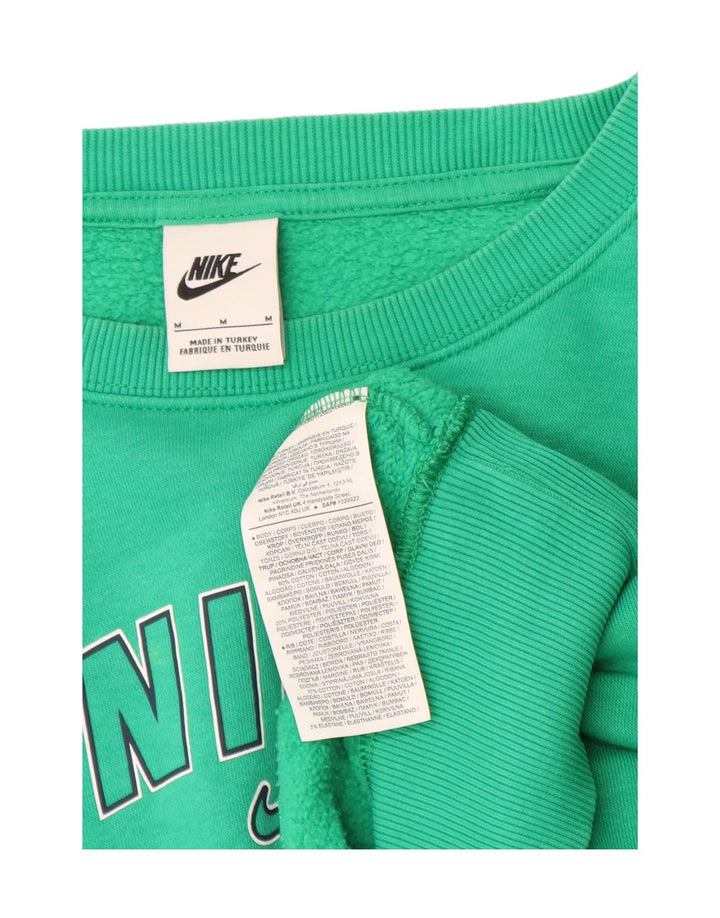 Nike Damen-Sweatshirt mit übergroßem Grafik-Crop-Sweatshirt, Gr. 14, Mittelgrün