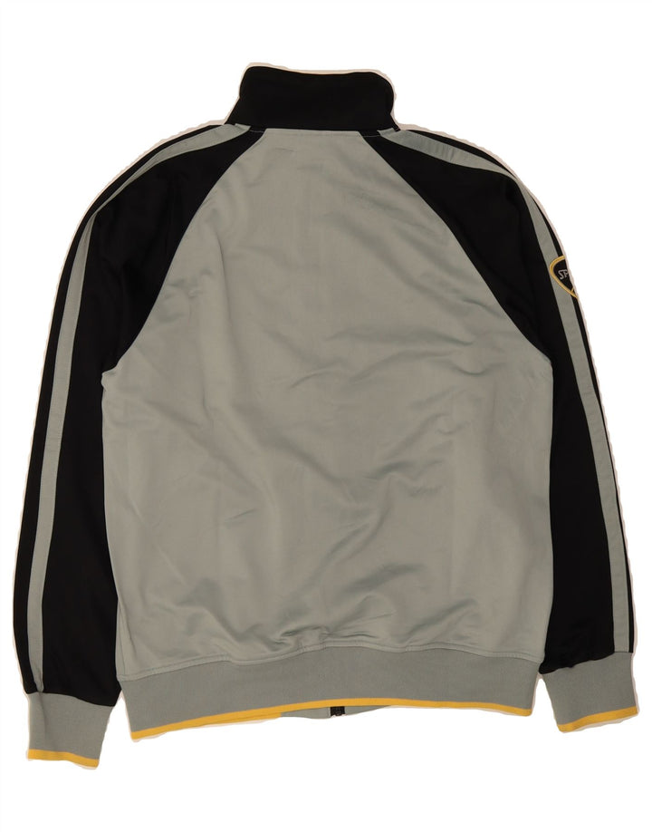SPALDING Mens Graphic Tracksuit Top Jacket XL Grey Colourblock Polyester Vintage Spalding and Second-Hand Spalding from Messina Hembry 