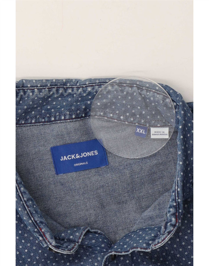 Jack & Jones Herren Jeanshemd 2XL Blau gefleckt