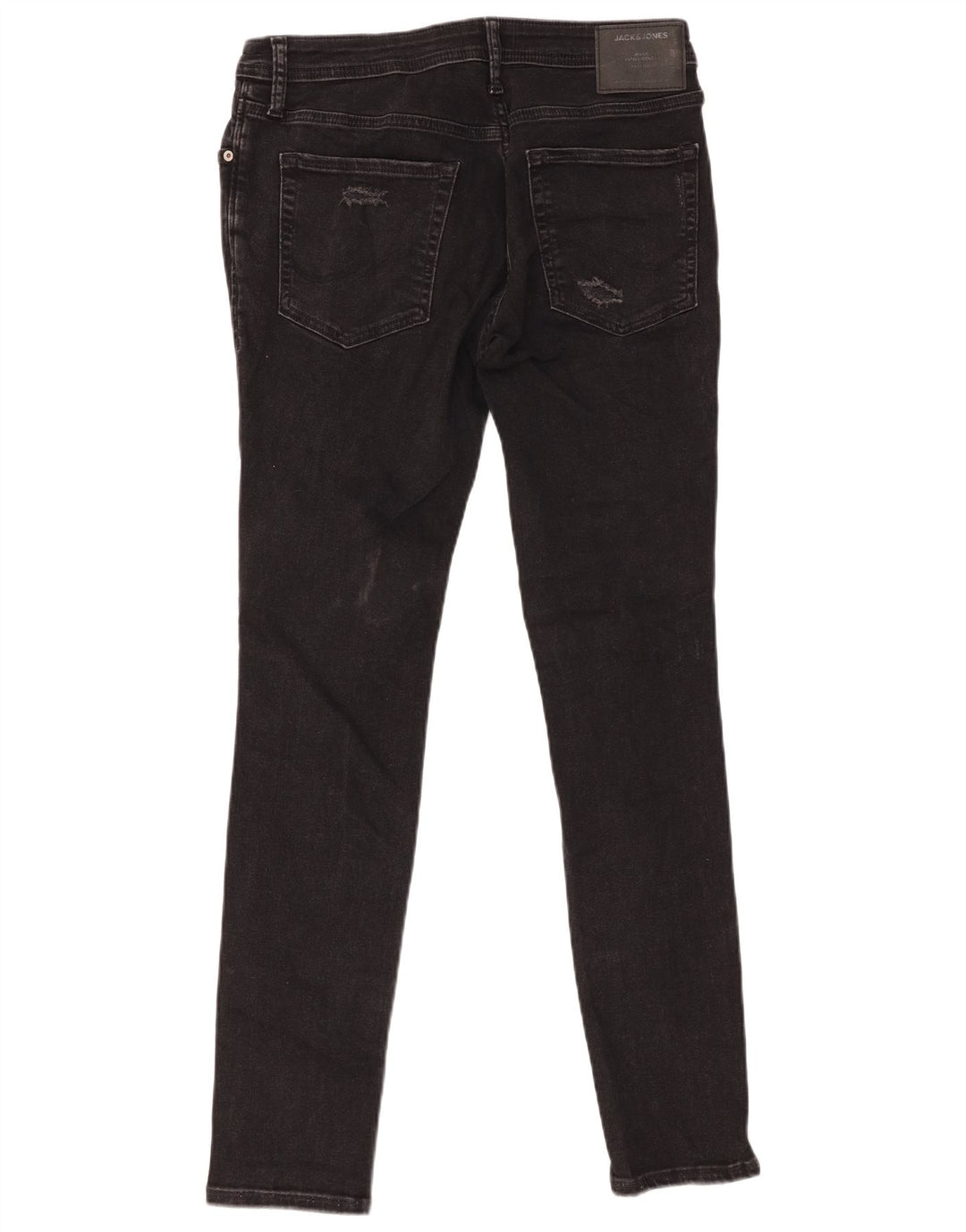 Jack & Jones Herren Distressed Skinny Jeans W32 L32 Schwarze Baumwolle