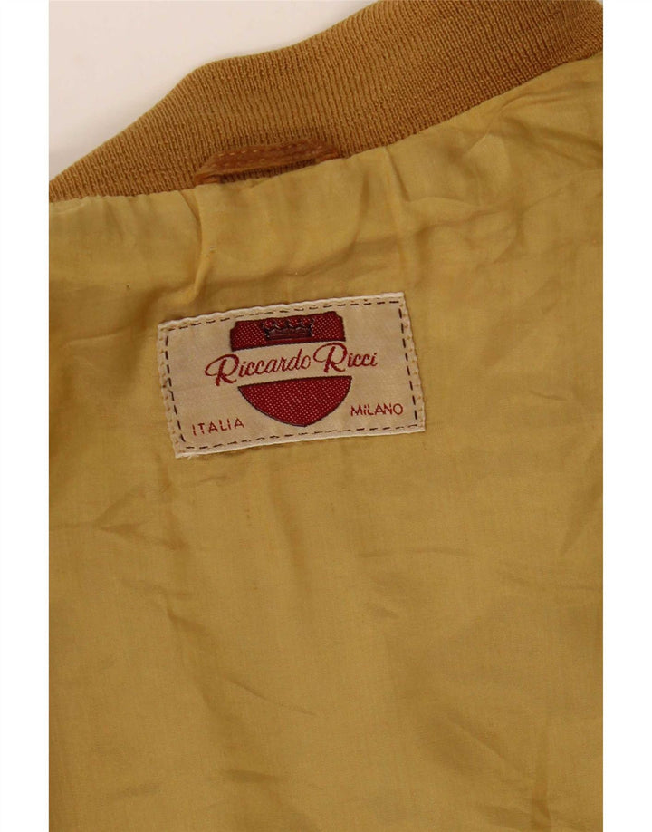 Vintage Herren Wildleder Bomberjacke UK 40 Large Beige