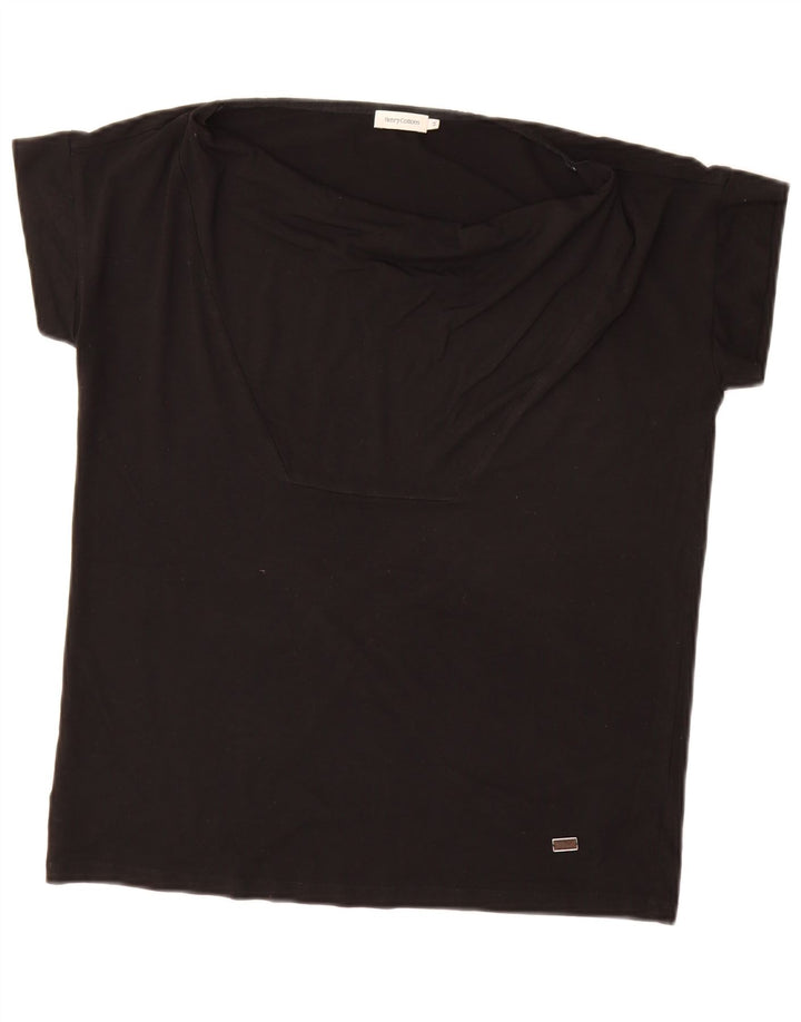 Henry Cottons Damen T-Shirt Top IT 44 Mittelschwarze Viskose