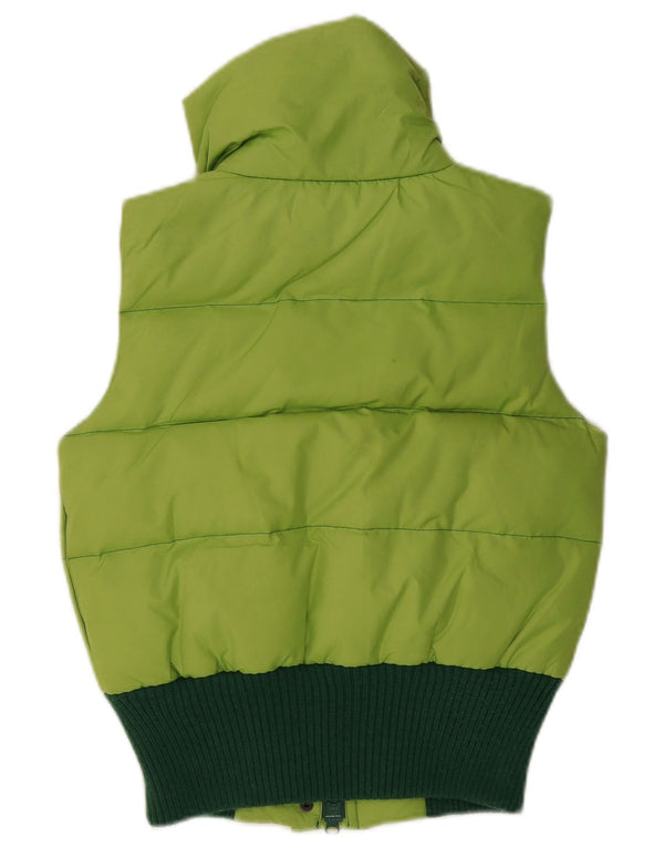 Only Damen Wattierte Weste UK 10 Small Grün Colourblock Polyester