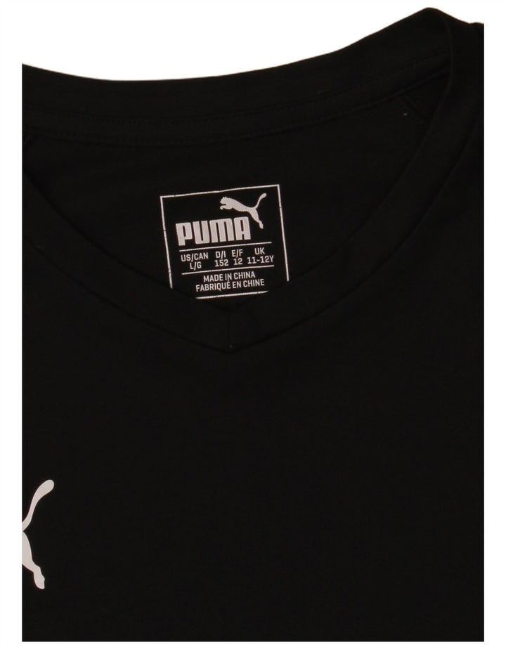 Puma T-Shirt für Jungen, 11–12 Jahre, schwarzes Polyester