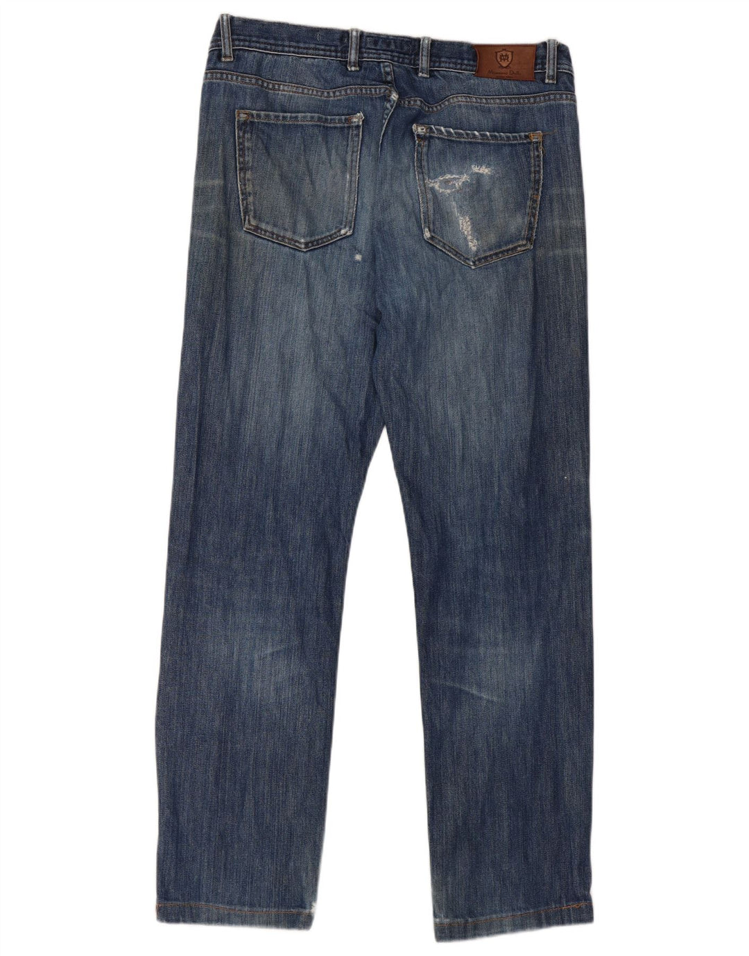 Massimo Dutti Herren Distressed Straight Jeans EU 42 Large W32 L29 Blau