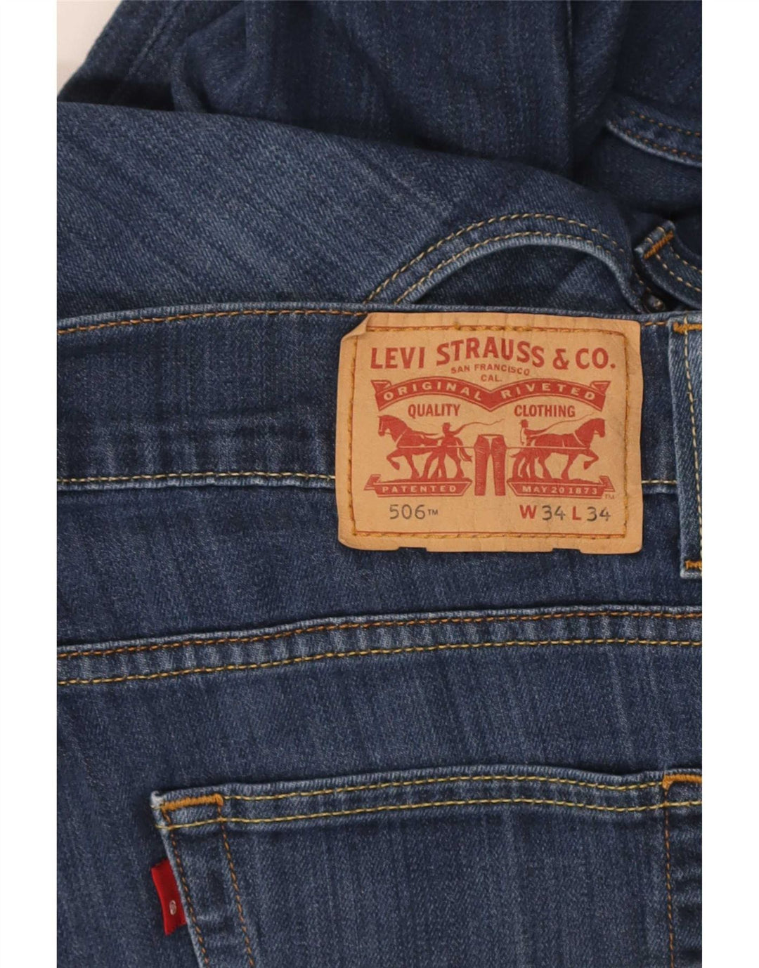 Levi's Herren 506 Straight Jeans W34 L34 Blaue Baumwolle
