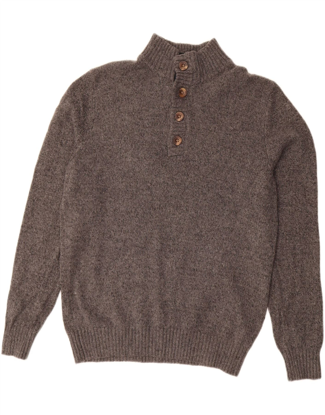Izod Herren-Pullover mit Knopfkragen, Mittelgrau geflecktes Acryl