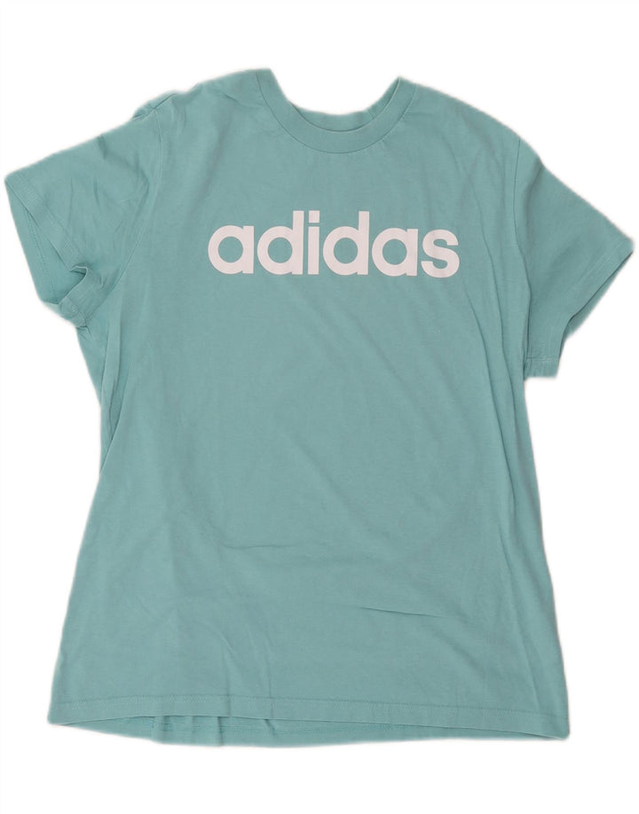 ADIDAS Damen Grafik T-Shirt Top UK 20/22 XL Blaue Baumwolle