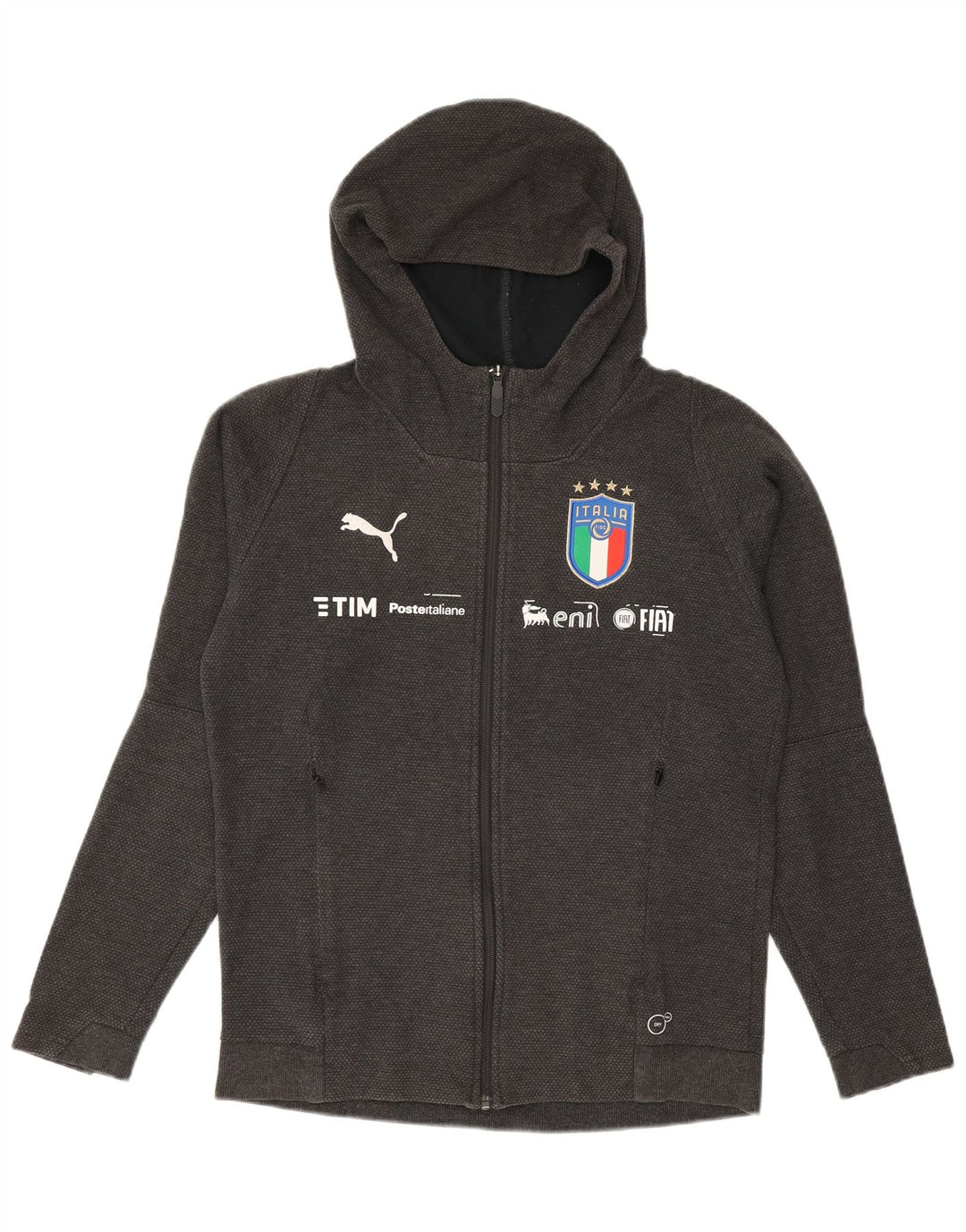 PUMA Herren Italia Graphic Zip Hoodie Pullover Kleine graue Baumwolle