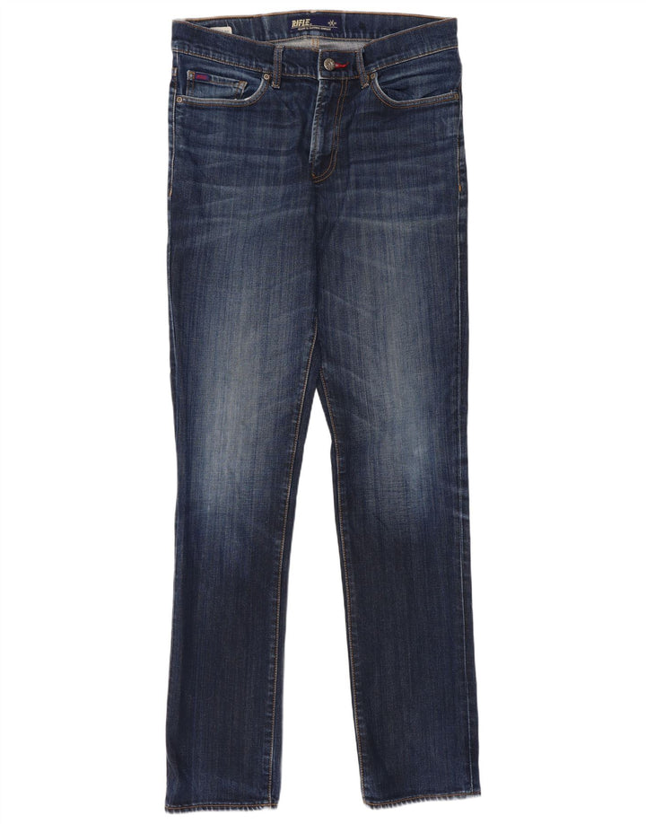 Rifle Herren Distressed Slim Jeans W32 L34 Marineblau Baumwolle