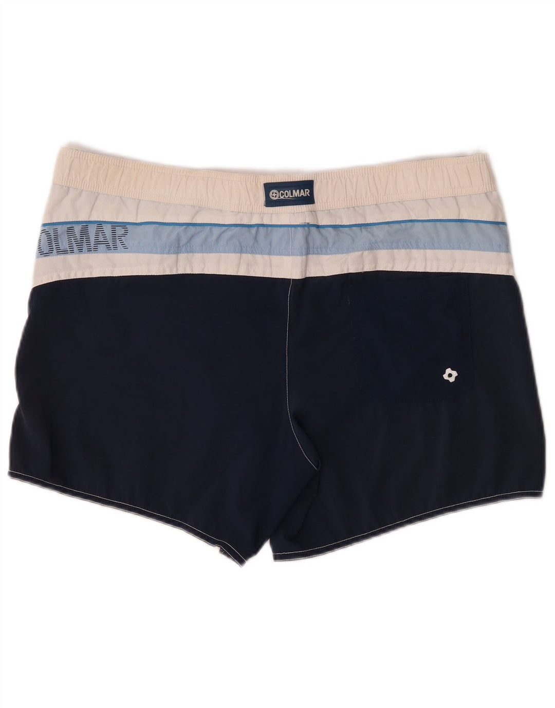 Colmar Herren-Badeshorts mit Grafik, IT 50, groß, weißes Colourblock-Polyamid